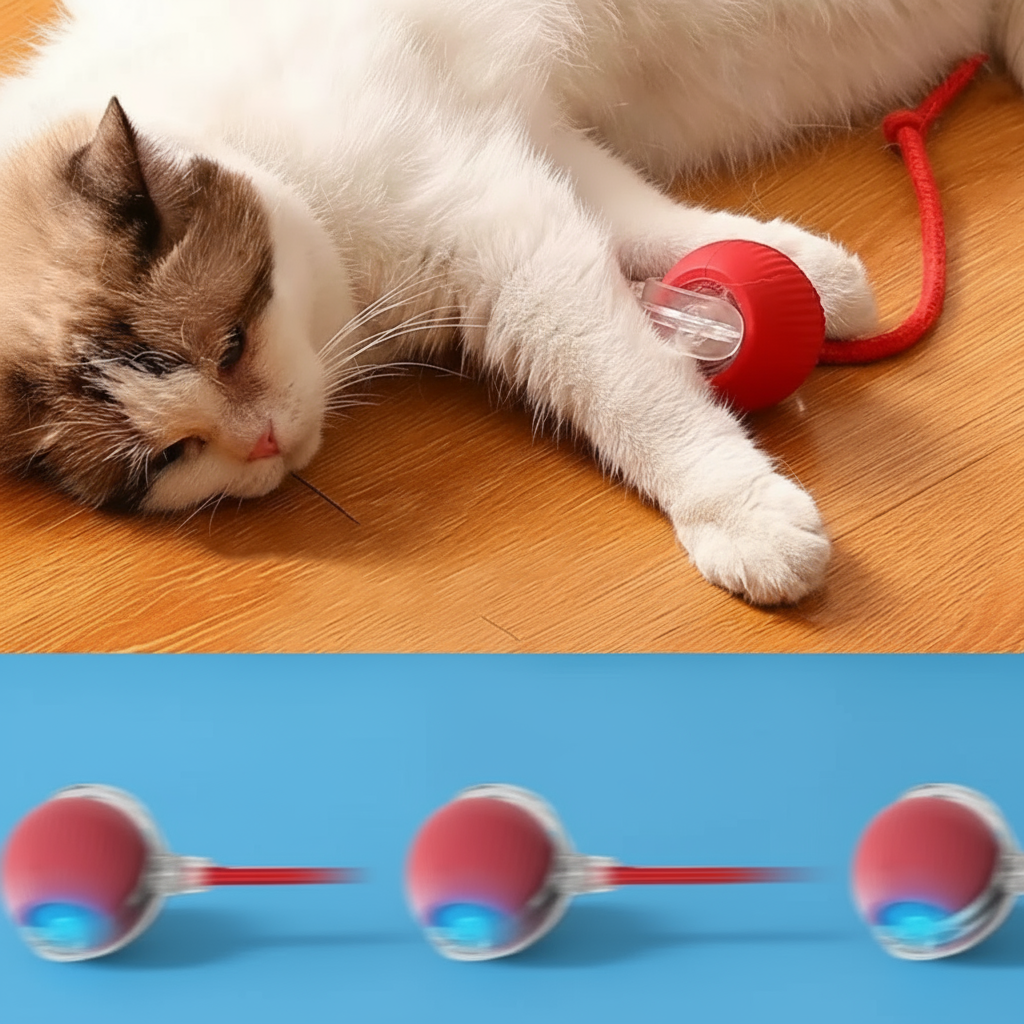 Juguete Interactivo Automático para Gatos y Perros -PawSpin-  Pelota Recargable USB