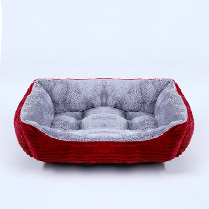 Bed for Dog Cat Pet Square Plush Kennel Medium Small Dog Sofa Bed Cushion Pet Calming Dog Bed House Pet Supplies Accessories