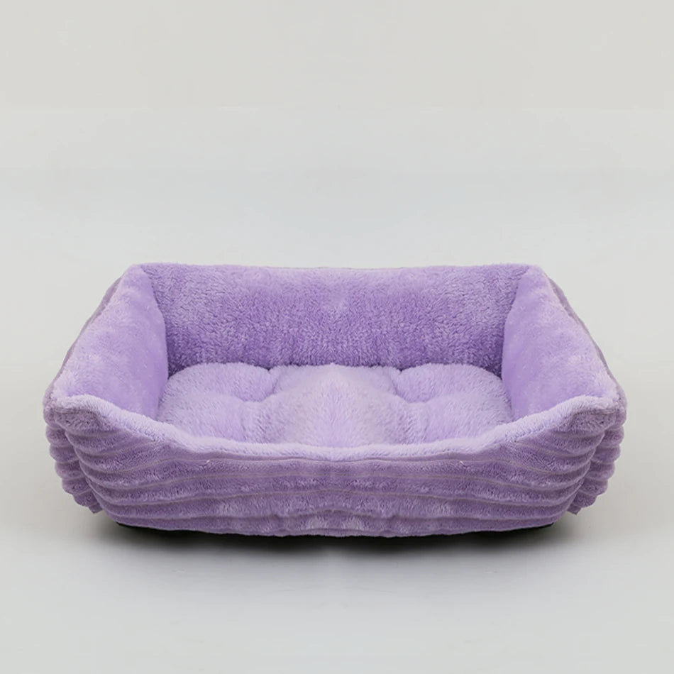 Bed for Dog Cat Pet Square Plush Kennel Medium Small Dog Sofa Bed Cushion Pet Calming Dog Bed House Pet Supplies Accessories