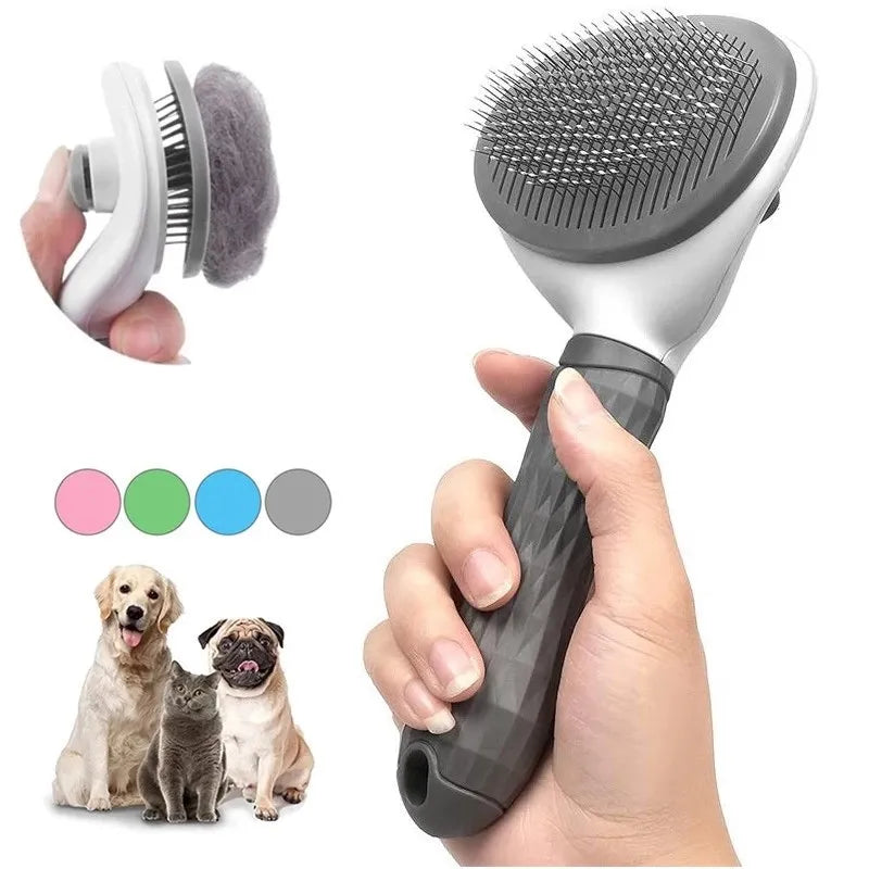 Self-Cleaning Pet Grooming Brush and Comb for Dogs and Cats - Dematting Tool and Hair Remover