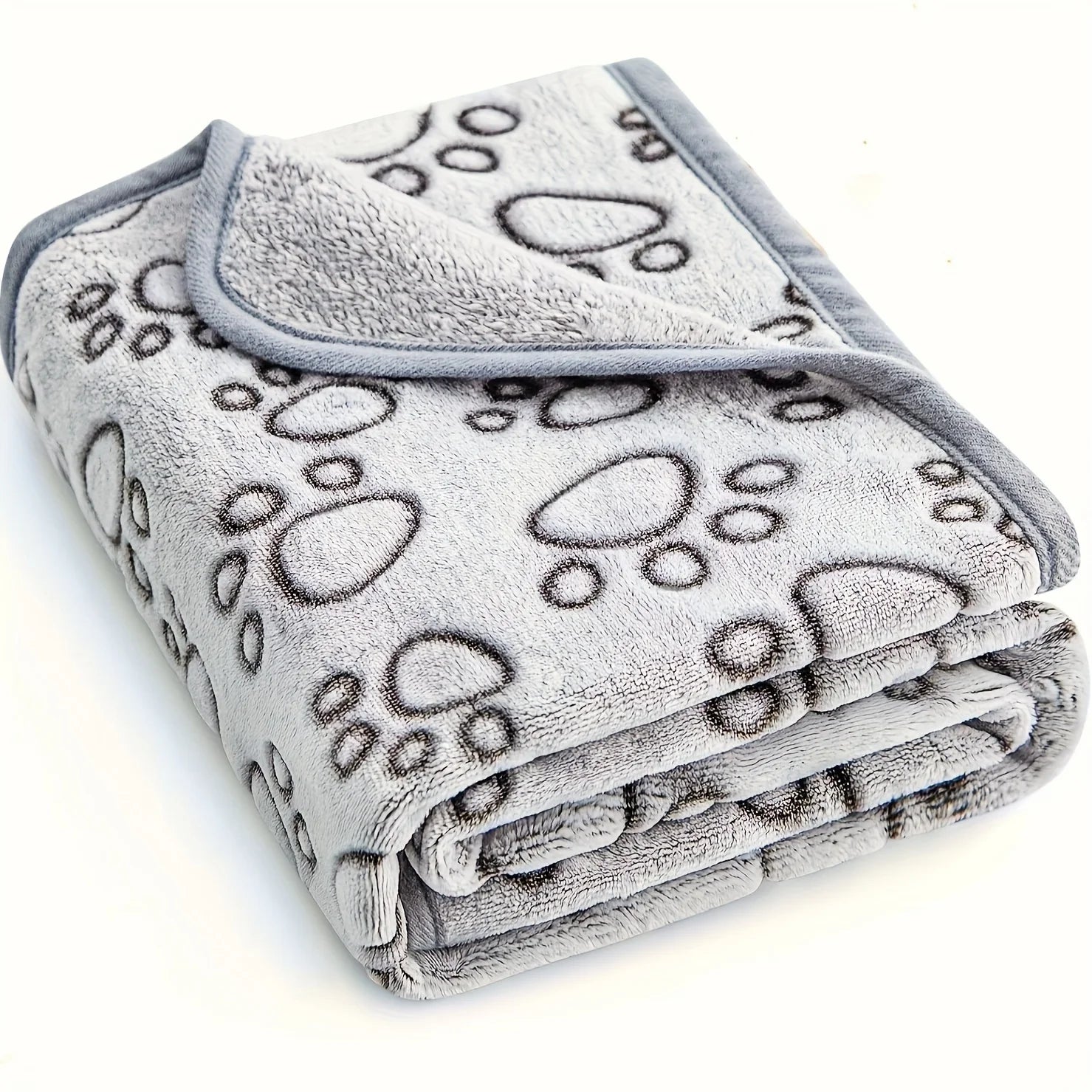 Ultra-Soft Paw Print Dog Blanket - Luxurious Machine Washable Comfort for Indoor and Outdoor Adventures, Ideal for Dogs of All Sizes