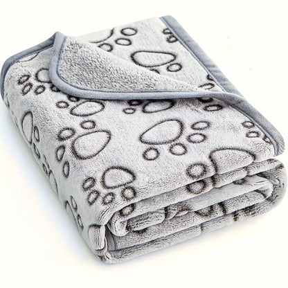 Ultra-Soft Paw Print Dog Blanket - Luxurious Machine Washable Comfort for Indoor and Outdoor Adventures, Ideal for Dogs of All Sizes