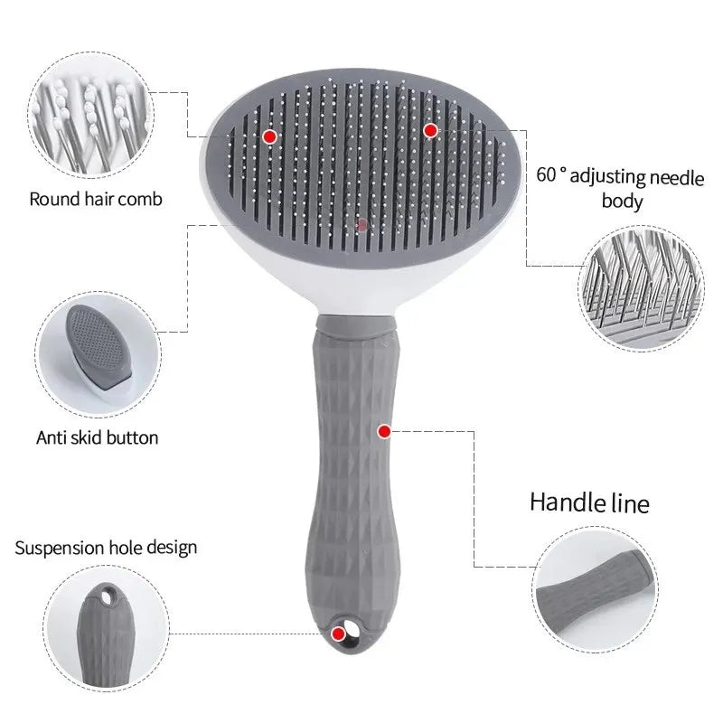 Self-Cleaning Pet Grooming Brush and Comb for Dogs and Cats - Dematting Tool and Hair Remover