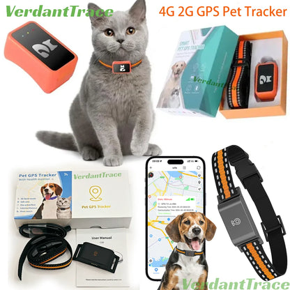 IP67 Waterproof Mini 4G GPS Animal Tracker Collar Anti-Lost Real Time Tracking Dog Cat Locator Pet Dog Cat Fashion Neck Collar