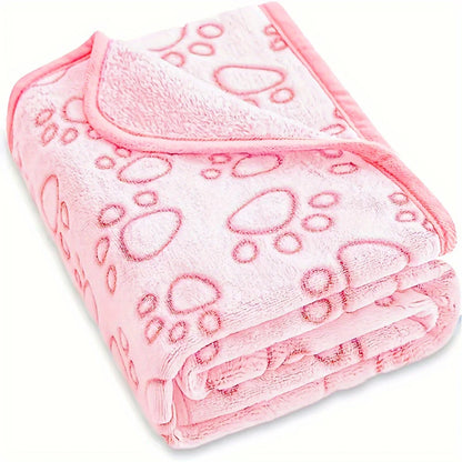 Ultra-Soft Paw Print Dog Blanket - Luxurious Machine Washable Comfort for Indoor and Outdoor Adventures, Ideal for Dogs of All Sizes