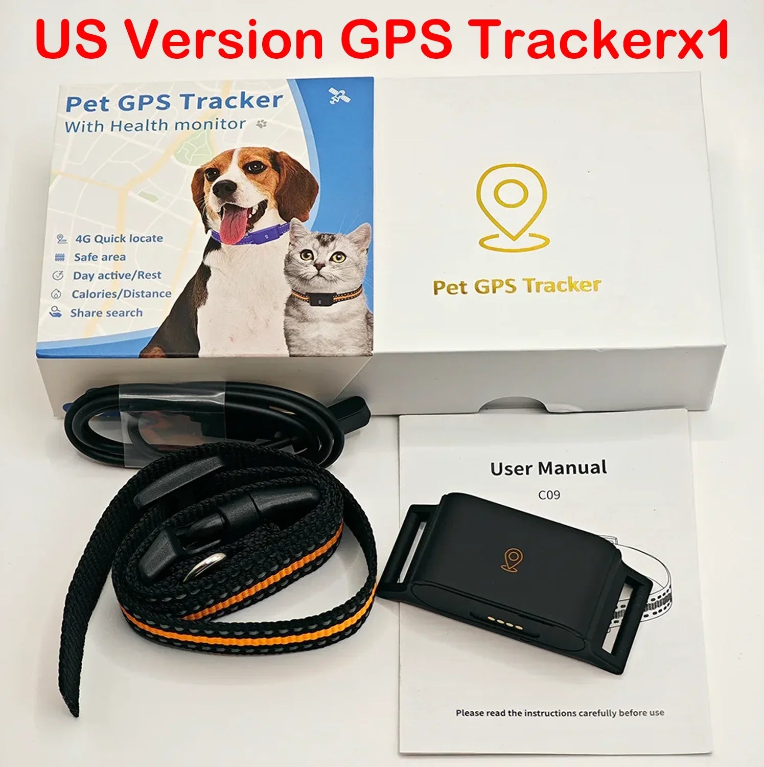 Collar GPS para Perros y Gatos IP67 Impermeable - Localizador en Tiempo Real 4G