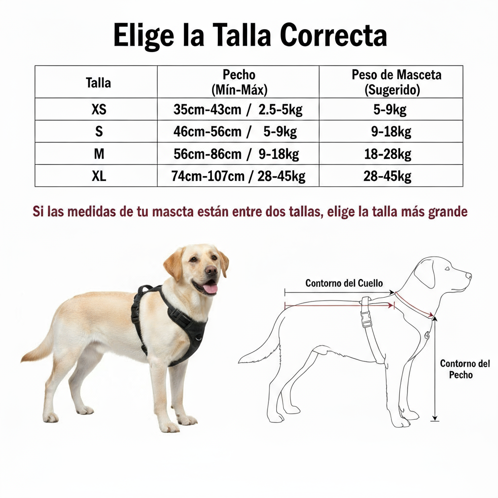 Arnés Antitirones para Perros - Tipo Chaleco Reflectante Todas las Razas