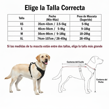Arnés Antitirones para Perros - Tipo Chaleco Reflectante Todas las Razas